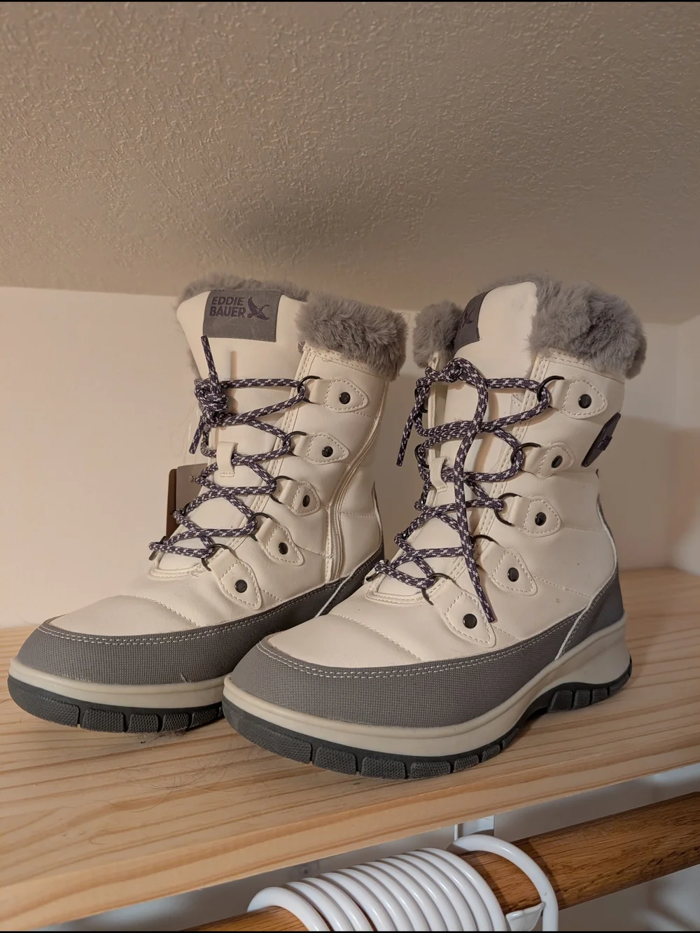 Eddie Bauer Women's White & Gray Winter Hiker Boots